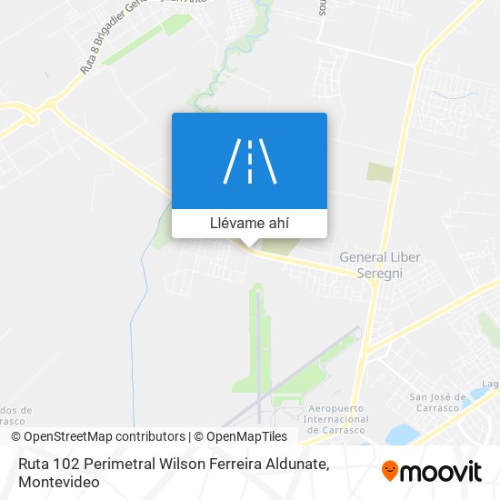 Mapa de Ruta 102 Perimetral Wilson Ferreira Aldunate