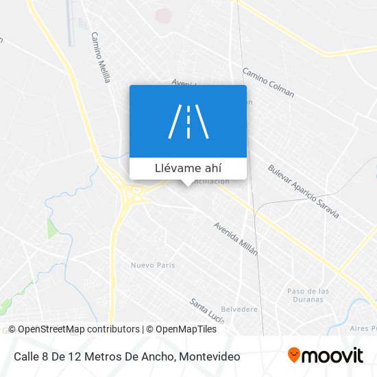 Mapa de Calle 8 De 12 Metros De Ancho