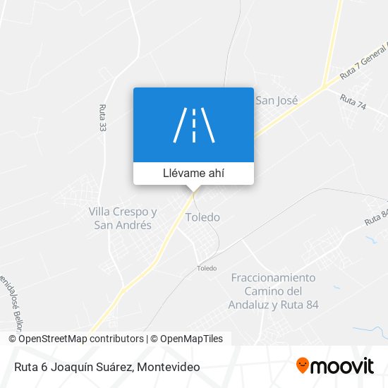 Mapa de Ruta 6 Joaquín Suárez