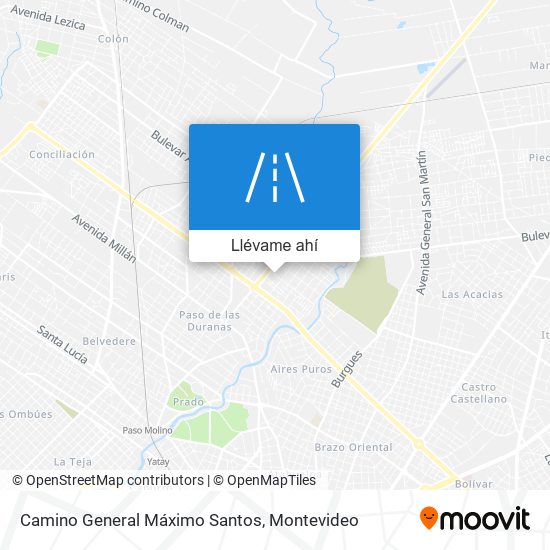 Mapa de Camino General Máximo Santos