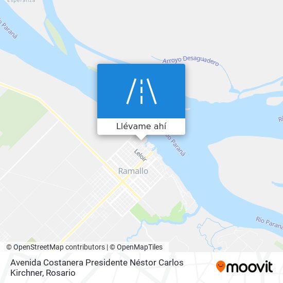 Mapa de Avenida Costanera Presidente Néstor Carlos Kirchner