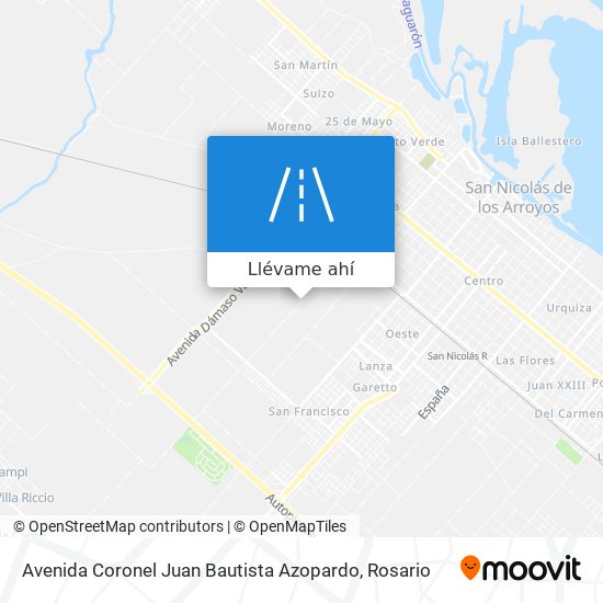 Mapa de Avenida Coronel Juan Bautista Azopardo