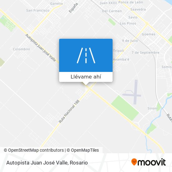 Mapa de Autopista Juan José Valle