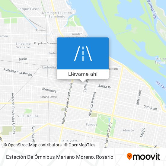 Mapa de Estación De Ómnibus Mariano Moreno