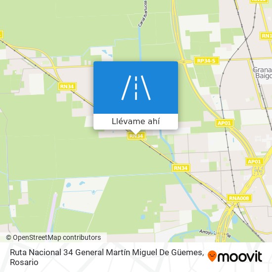 Mapa de Ruta Nacional 34 General Martín Miguel De Güemes