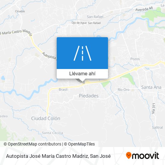 Mapa de Autopista José María Castro Madriz