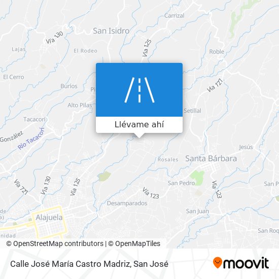 Mapa de Calle José María Castro Madriz