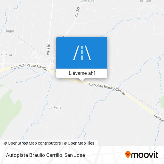 Mapa de Autopista Braulio Carrillo