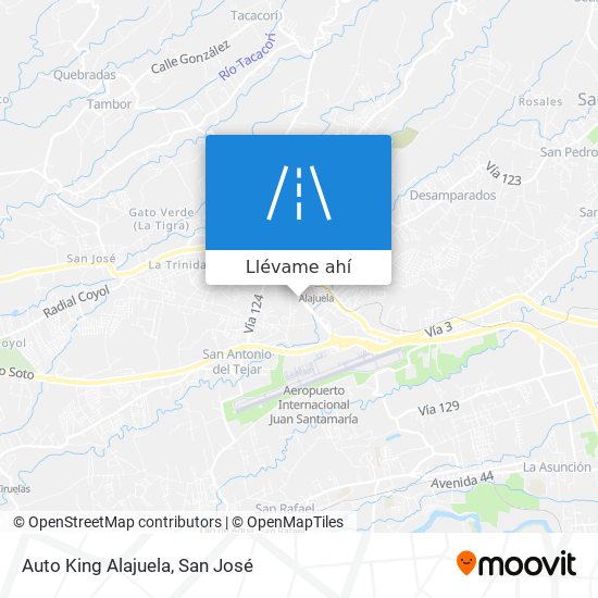 Mapa de Auto King Alajuela
