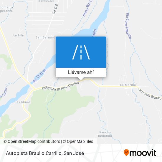 Mapa de Autopista Braulio Carrillo