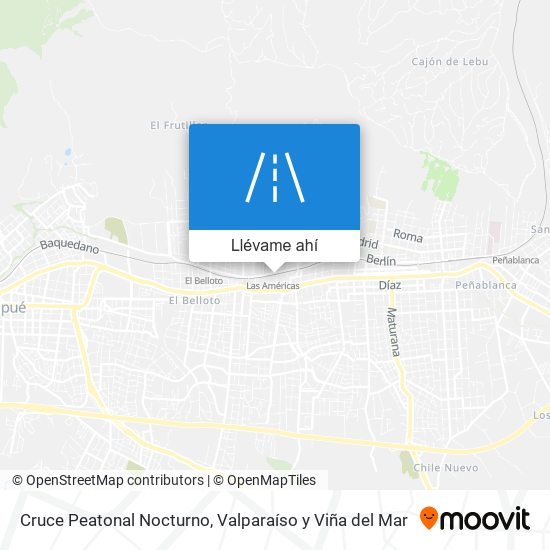 Mapa de Cruce Peatonal Nocturno