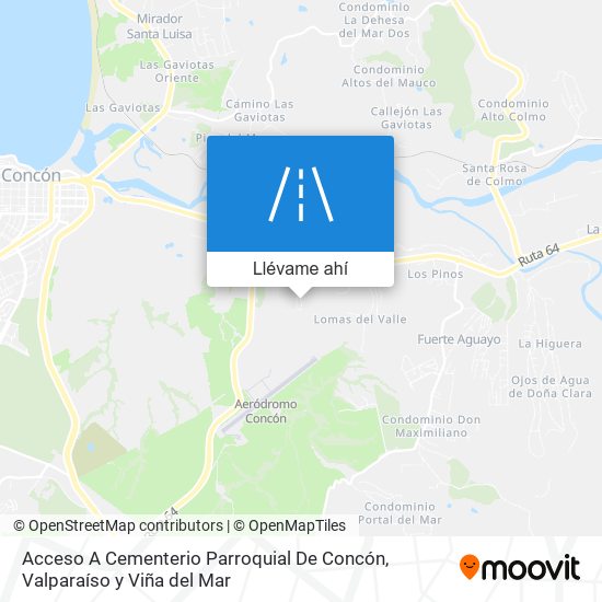 Mapa de Acceso A Cementerio Parroquial De Concón