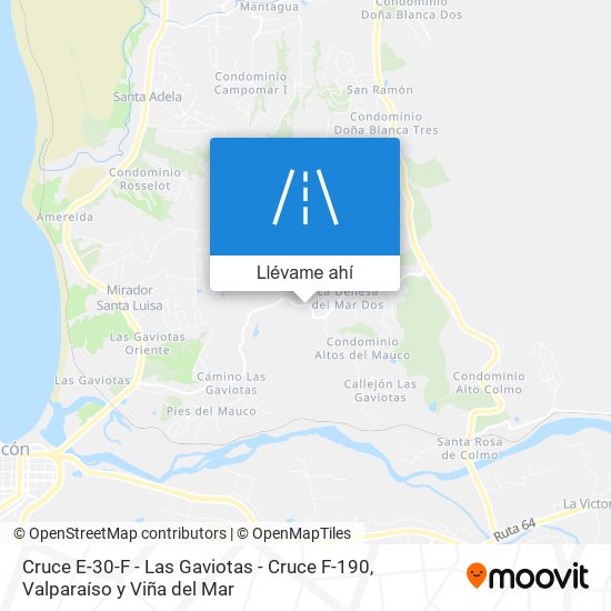 Mapa de Cruce E-30-F - Las Gaviotas - Cruce F-190