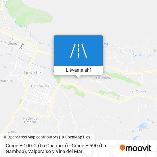 Mapa de Cruce F-100-G (Lo Chaparro) - Cruce F-590 (Lo Gamboa)