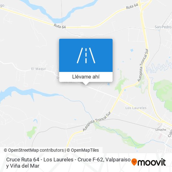 Mapa de Cruce Ruta 64 - Los Laureles - Cruce F-62