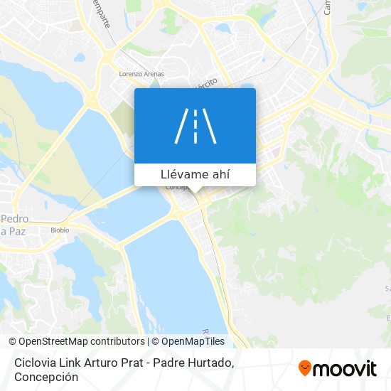 Mapa de Ciclovia Link Arturo Prat - Padre Hurtado