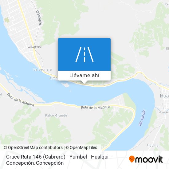 Mapa de Cruce Ruta 146 (Cabrero) - Yumbel - Hualqui - Concepción