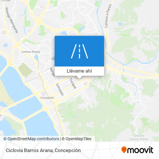 Mapa de Ciclovía Barros Arana