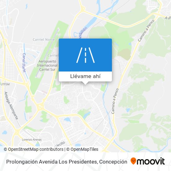Mapa de Prolongación Avenida Los Presidentes