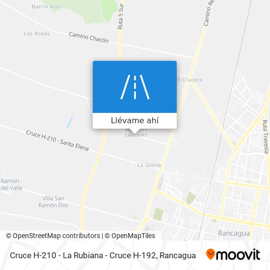 Mapa de Cruce H-210 - La Rubiana - Cruce H-192