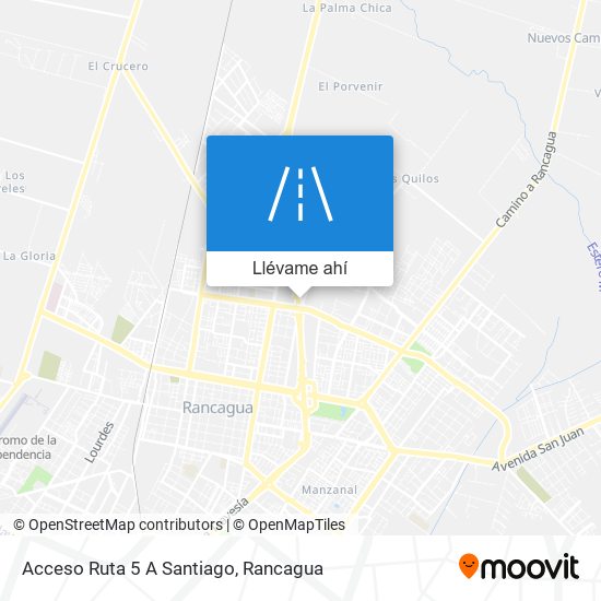 Mapa de Acceso Ruta 5 A Santiago