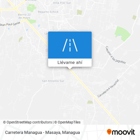 Mapa de Carretera Managua - Masaya