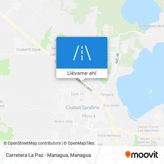 Mapa de Carretera La Paz - Managua