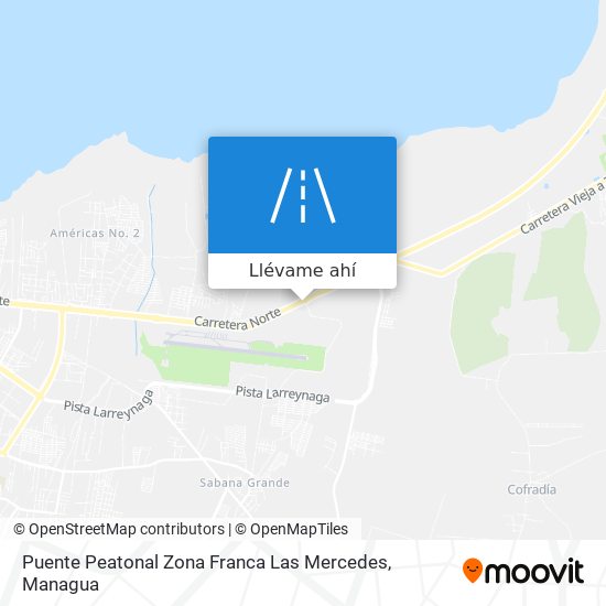 Mapa de Puente Peatonal Zona Franca Las Mercedes