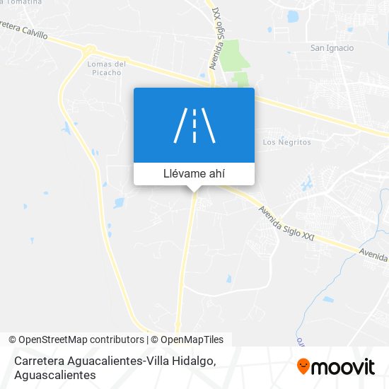 Mapa de Carretera Aguacalientes-Villa Hidalgo