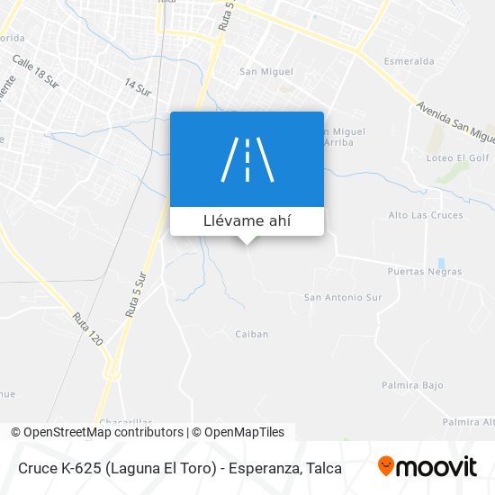 Mapa de Cruce K-625 (Laguna El Toro) - Esperanza