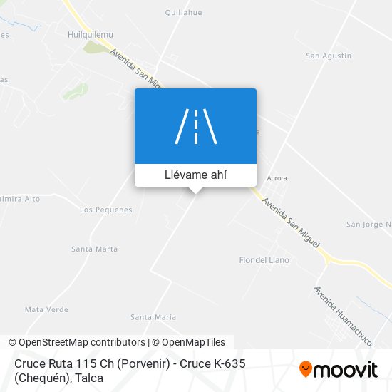 Mapa de Cruce Ruta 115 Ch (Porvenir) - Cruce K-635 (Chequén)