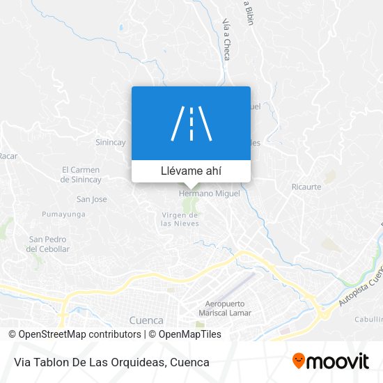 Mapa de Via Tablon De Las Orquideas