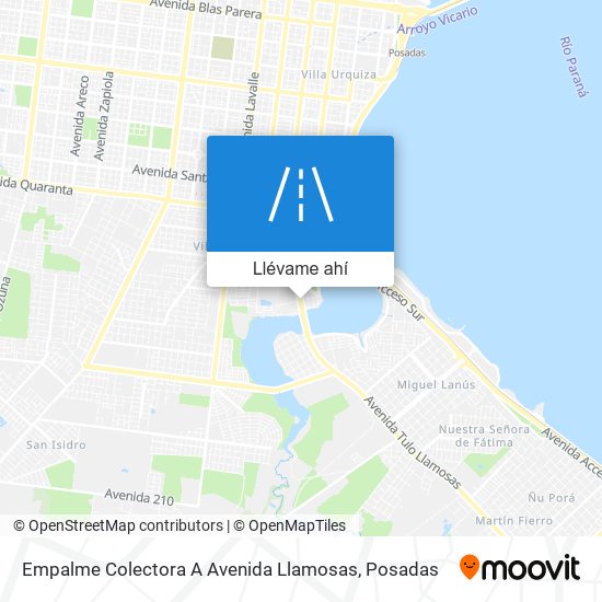 Mapa de Empalme Colectora A Avenida Llamosas