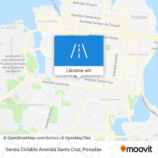 Mapa de Senda Ciclable Avenida Santa Cruz