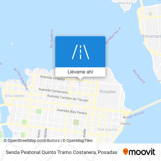 Mapa de Senda Peatonal Quinto Tramo Costanera