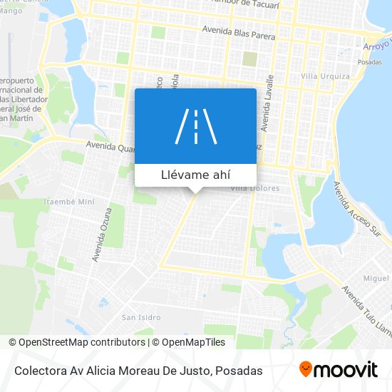 Mapa de Colectora Av Alicia Moreau De Justo