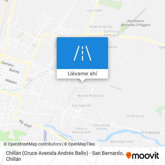 Mapa de Chillán (Cruce Avenida Andrés Bello) - San Bernardo