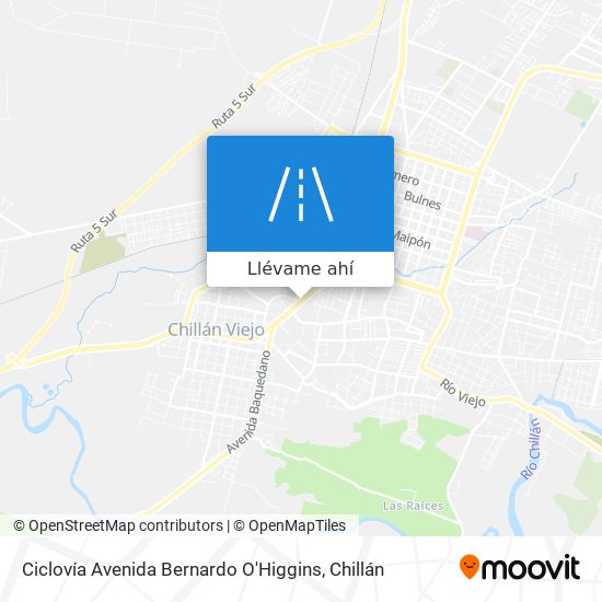 Mapa de Ciclovía Avenida Bernardo O'Higgins