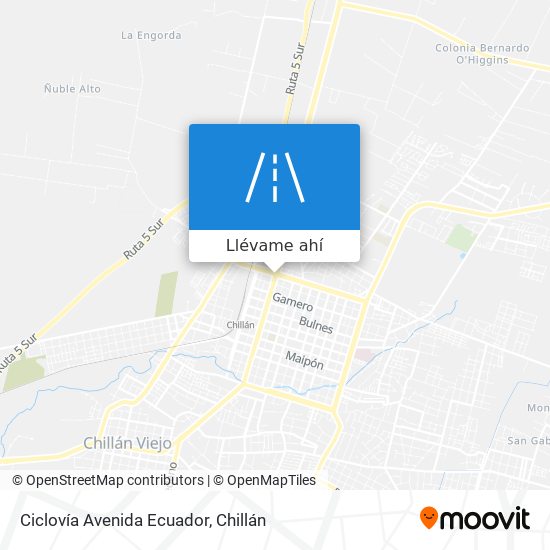 Mapa de Ciclovía Avenida Ecuador