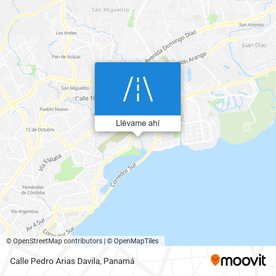 Mapa de Calle Pedro Arias Davila