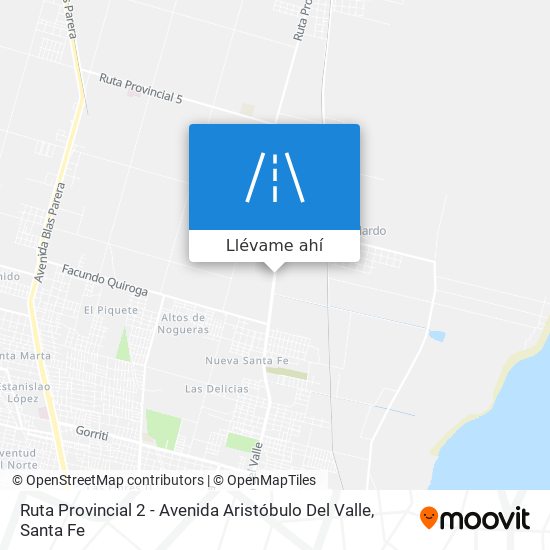 Mapa de Ruta Provincial 2 - Avenida Aristóbulo Del Valle