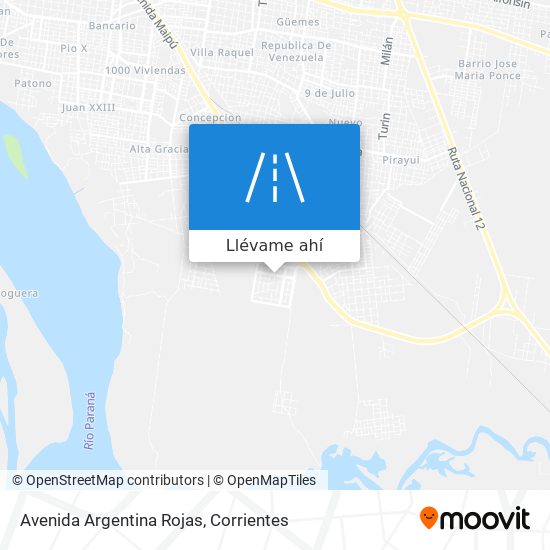 Mapa de Avenida Argentina Rojas