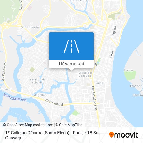 Mapa de 1º Callejón Décima (Santa Elena) - Pasaje 18 So