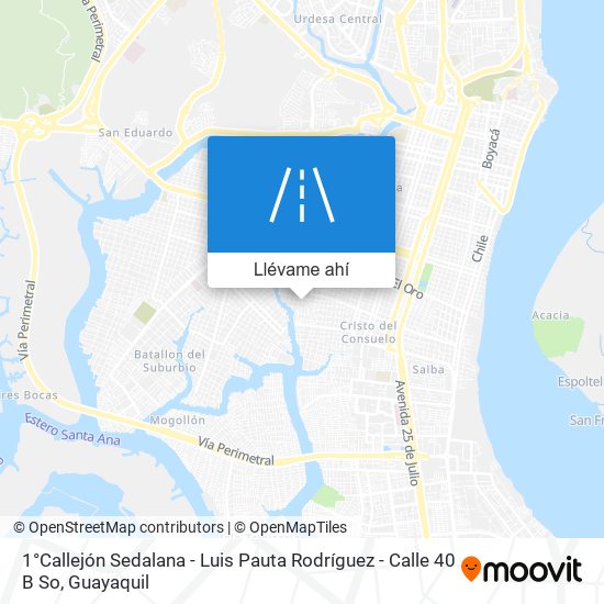 Mapa de 1°Callejón Sedalana - Luis Pauta Rodríguez - Calle 40 B So