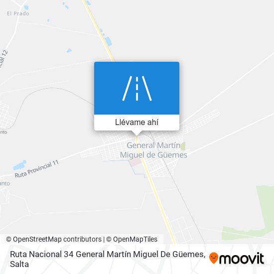 Mapa de Ruta Nacional 34 General Martín Miguel De Güemes
