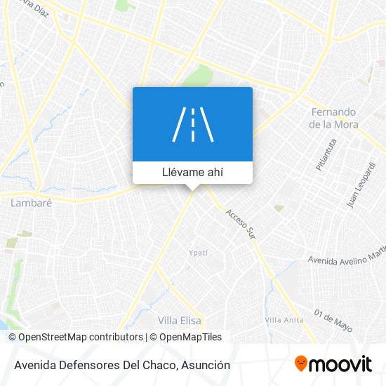 Mapa de Avenida Defensores Del Chaco