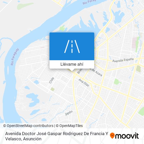 Mapa de Avenida Doctor José Gaspar Rodriguez De Francia Y Velasco