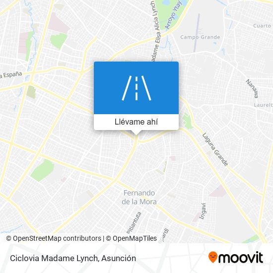 Mapa de Ciclovia Madame Lynch