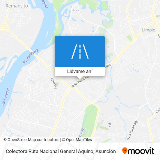 Mapa de Colectora Ruta Nacional General Aquino