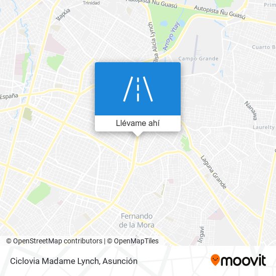 Mapa de Ciclovia Madame Lynch